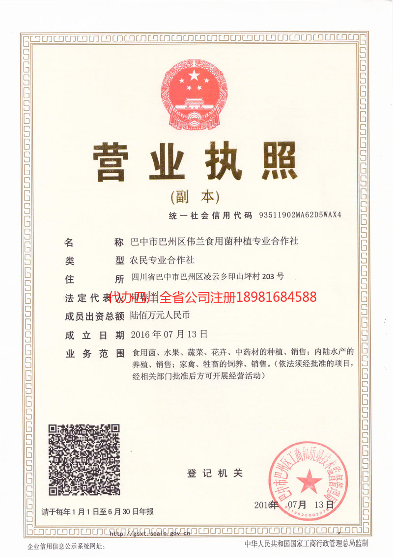 清镇清镇伟兰食用菌种植专业合作社